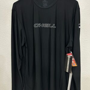 O'neill Performance Fit Athletic Long Sleeve Sun Shirt Mens L UPF 50+ Black